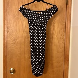 Guess BodyCon Dress (Off Shoulder, Open Back)